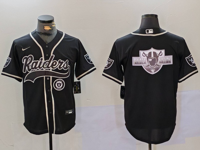 Men Oakland Raiders Blank Black Joint Name 2024 Nike Limited NFL Jersey style 9125